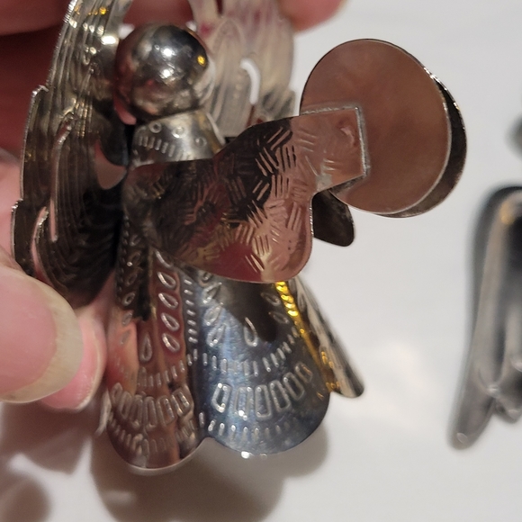 Christmas ornaments silver/ pewter color angels lot of 6 - Picture 3 of 9